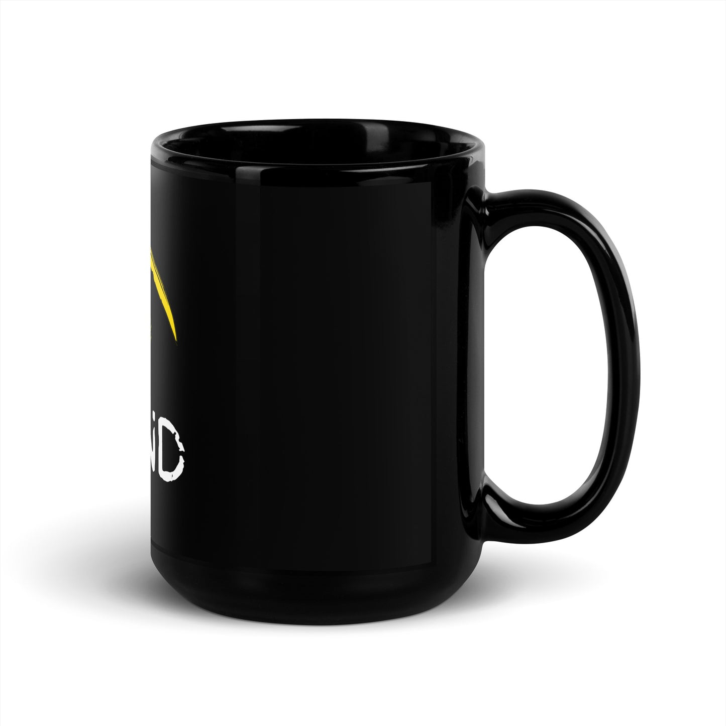 BEHIND Black Glossy Mug