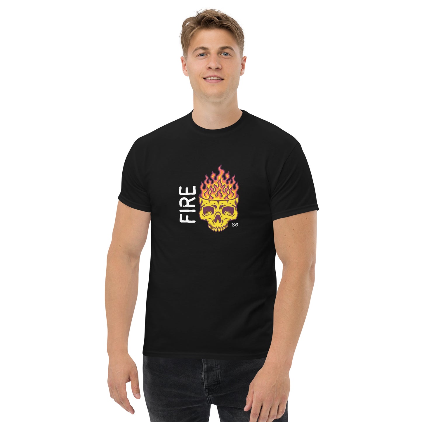FIRE SKULL BLACK Men's classic tee