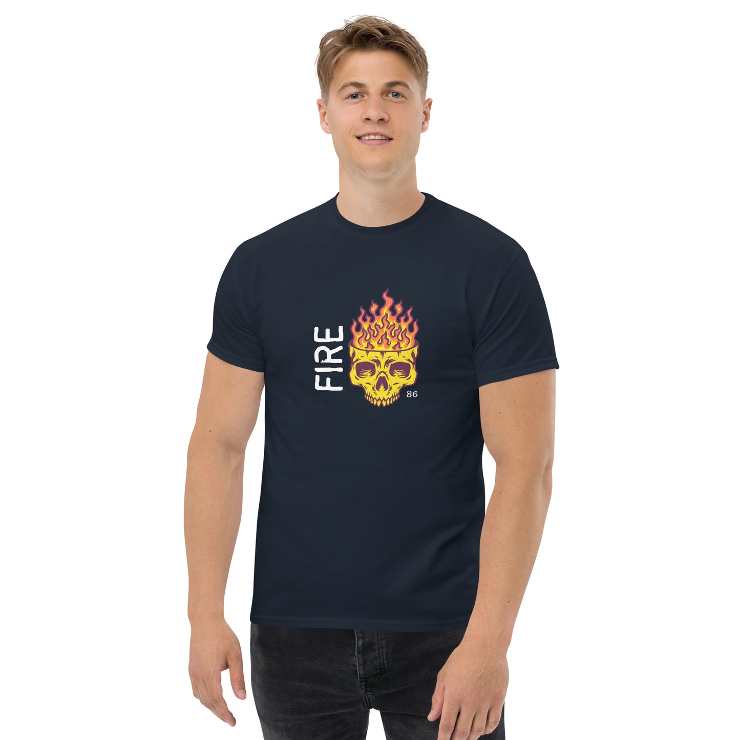 FIRE SKULL BLACK Men's classic tee