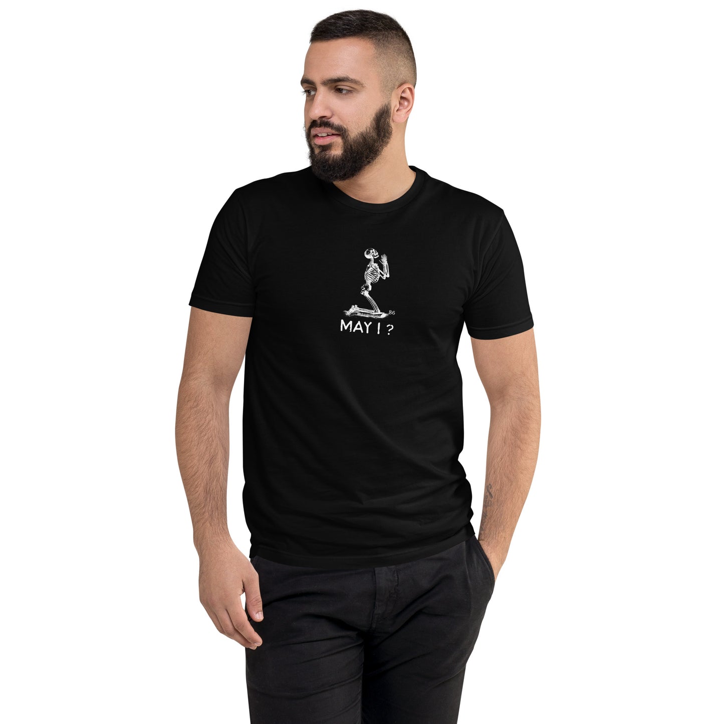 MAY I? BLACK Fitted Short Sleeve T-shirt