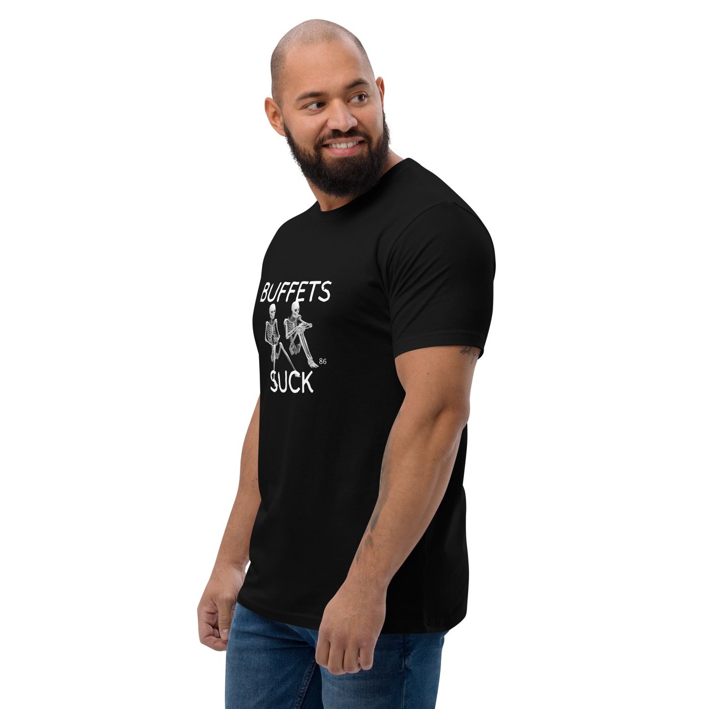 BUFFETS SUCK 2 BLACK Fitted Short Sleeve T-shirt