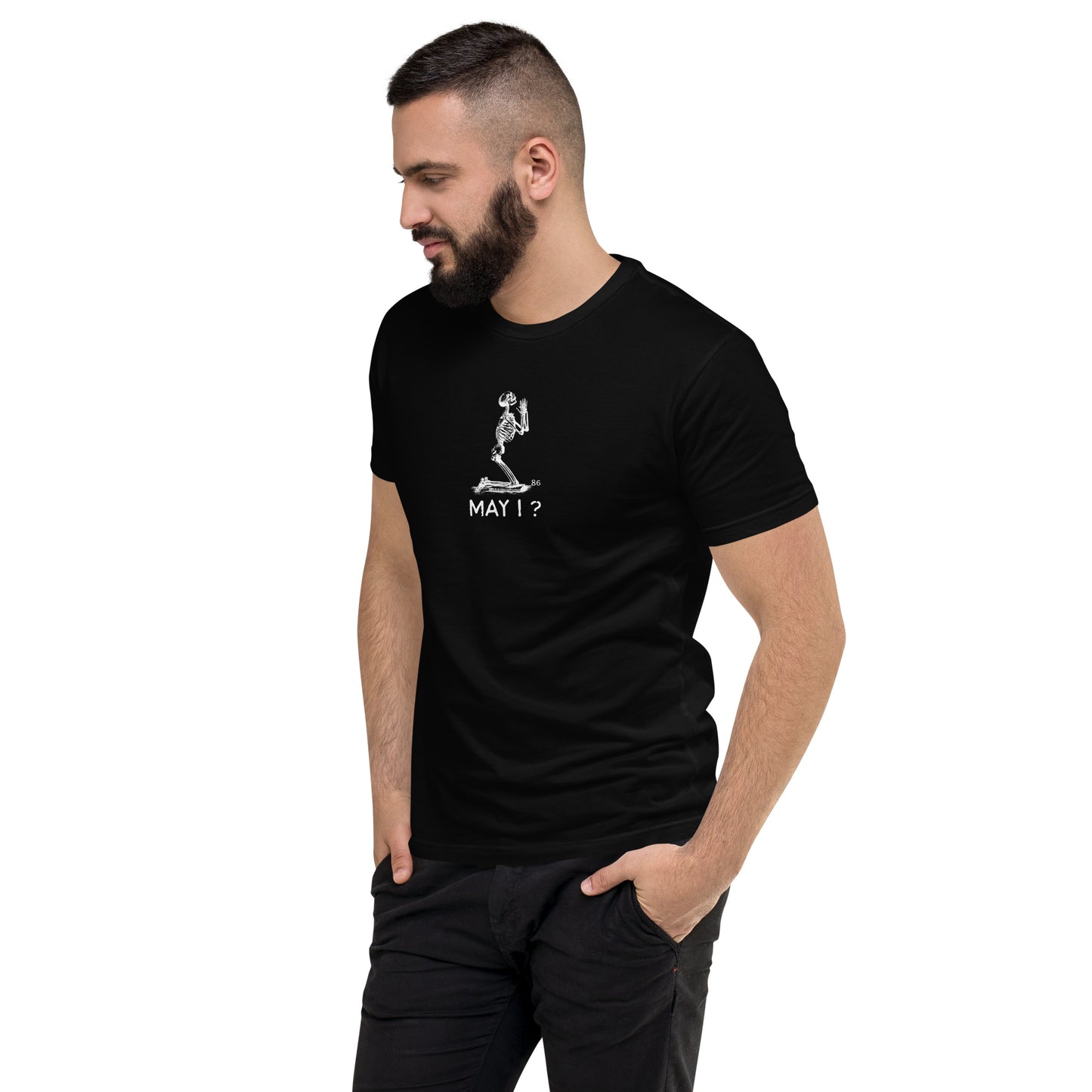 MAY I? BLACK Fitted Short Sleeve T-shirt