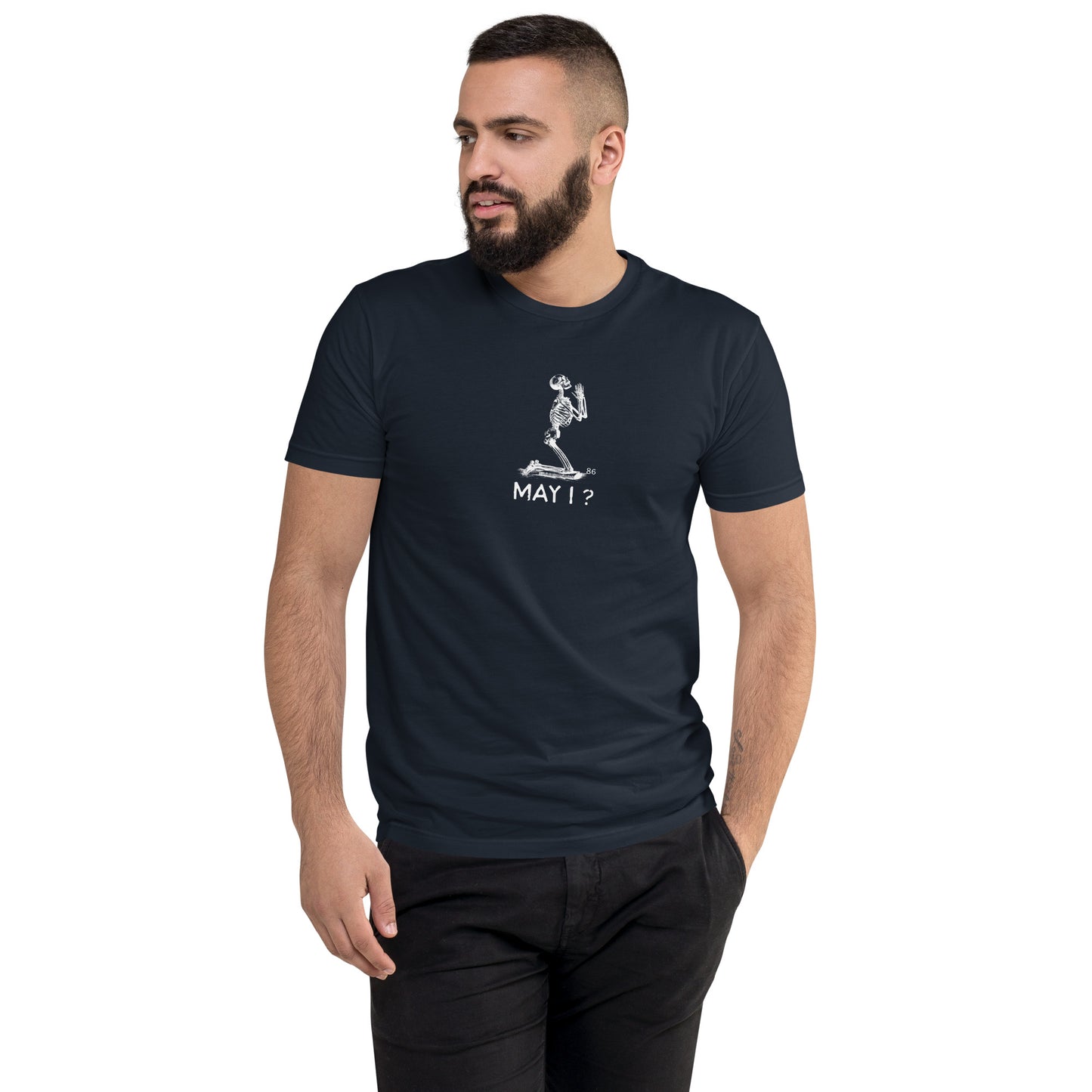 MAY I? BLACK Fitted Short Sleeve T-shirt