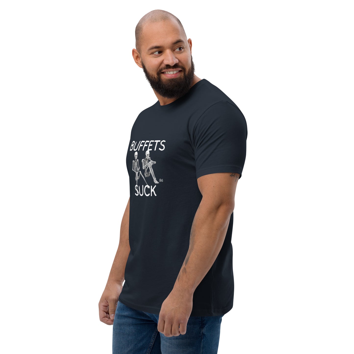 BUFFETS SUCK 2 BLACK Fitted Short Sleeve T-shirt