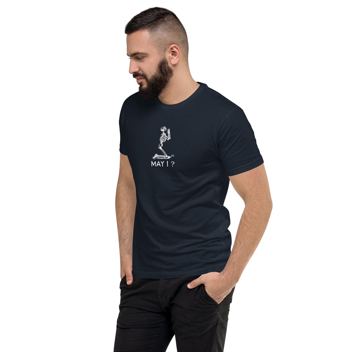 MAY I? BLACK Fitted Short Sleeve T-shirt
