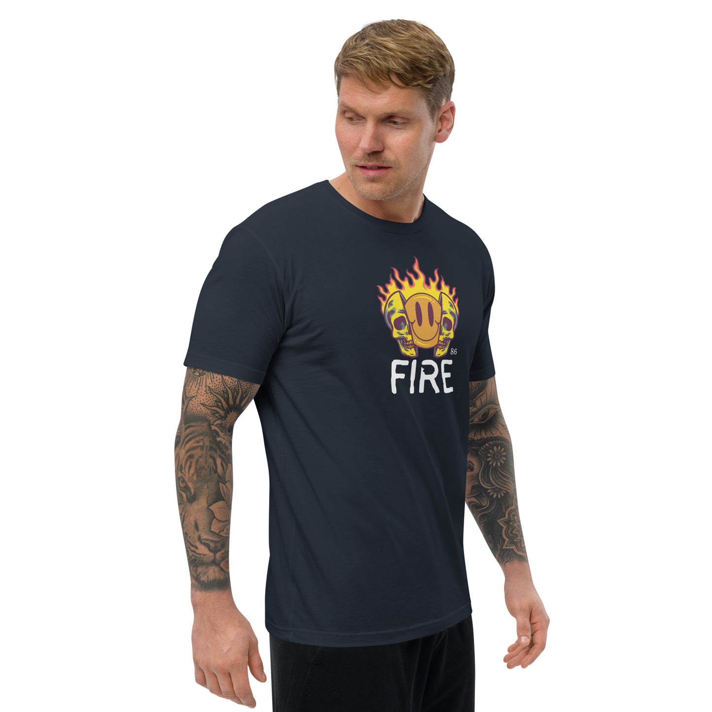 FIRE BLACK Fitted Short Sleeve T-shirt