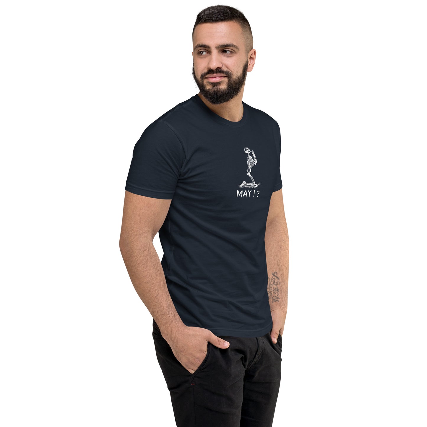MAY I? BLACK Fitted Short Sleeve T-shirt