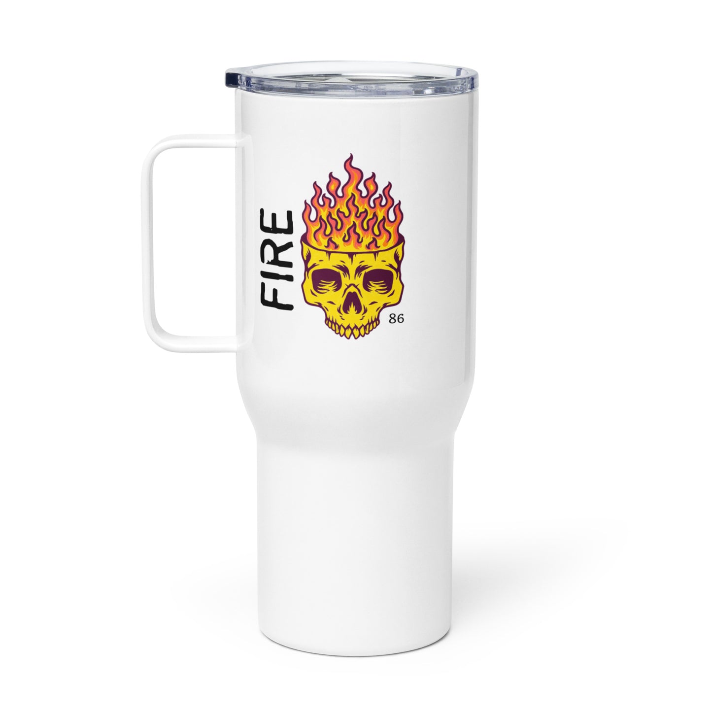 FIRE SKULL Travel mug with a handle