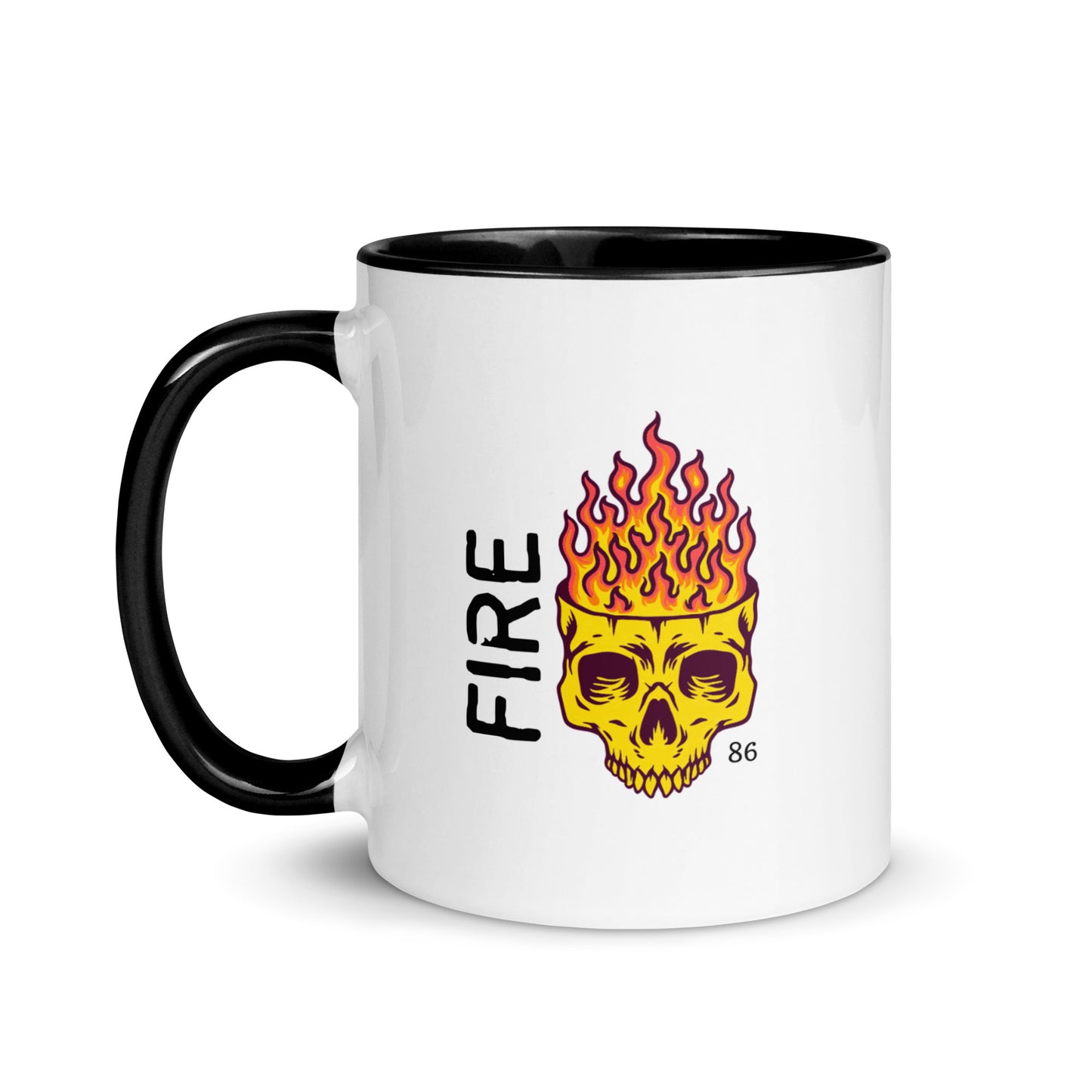 FIRE SKULL Mug with Color Inside