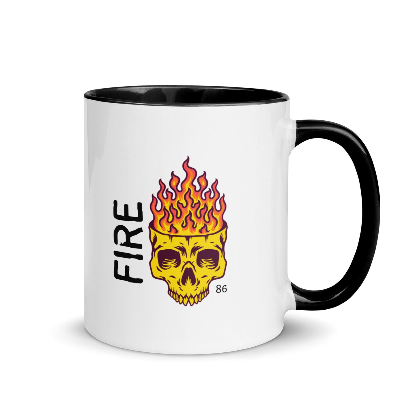 FIRE SKULL Mug with Color Inside