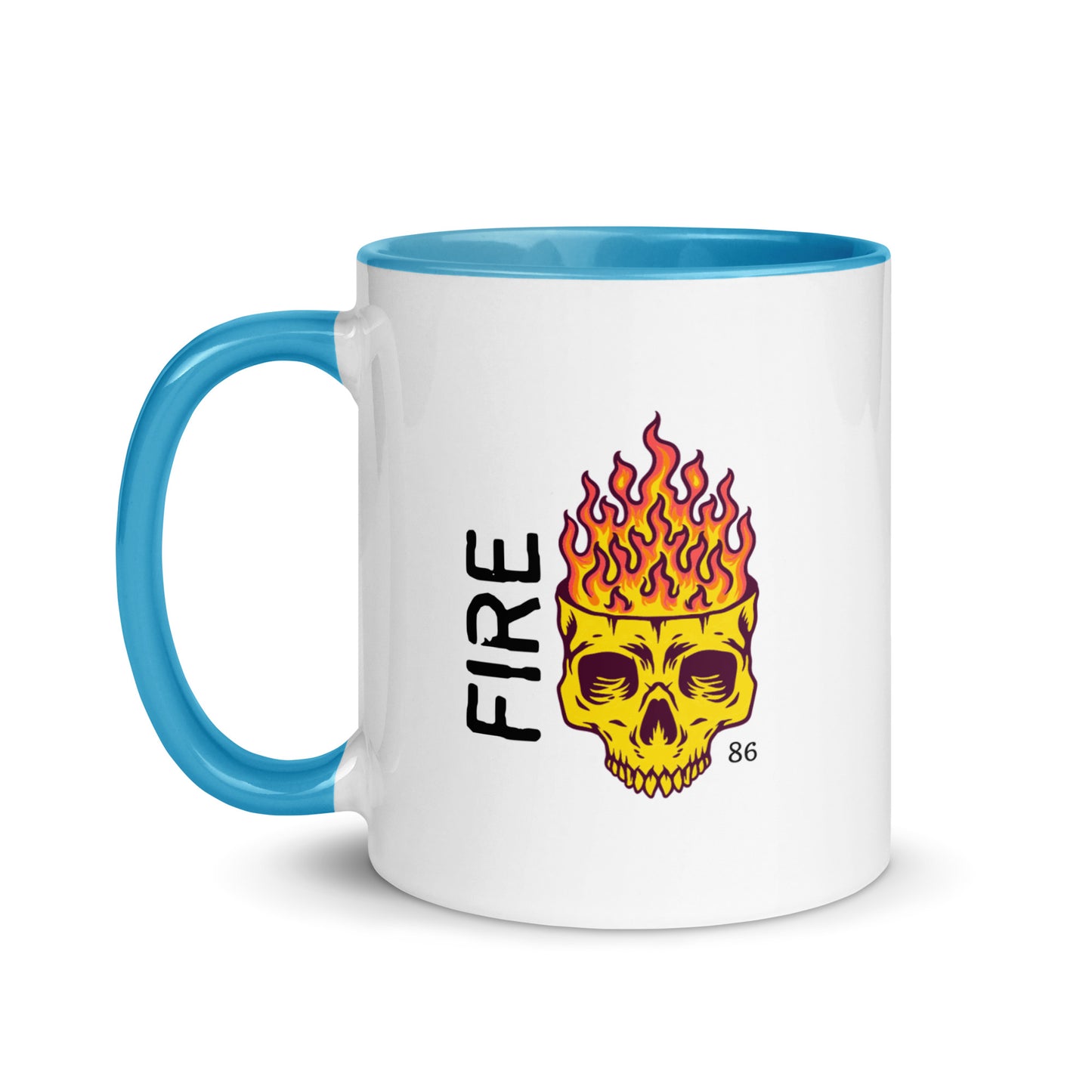 FIRE SKULL Mug with Color Inside