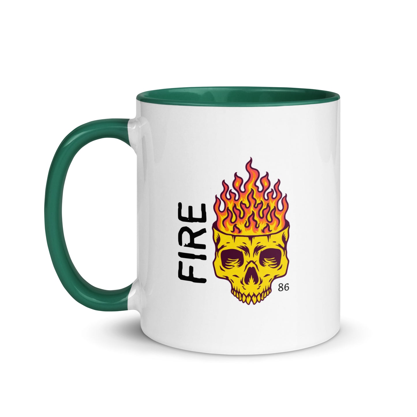 FIRE SKULL Mug with Color Inside