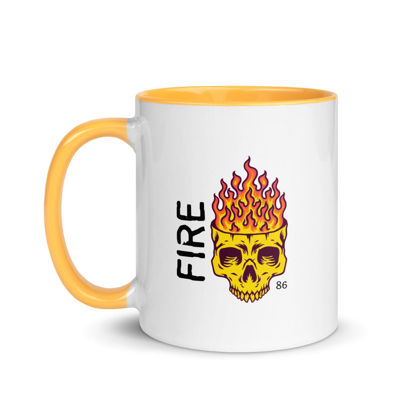 FIRE SKULL Mug with Color Inside