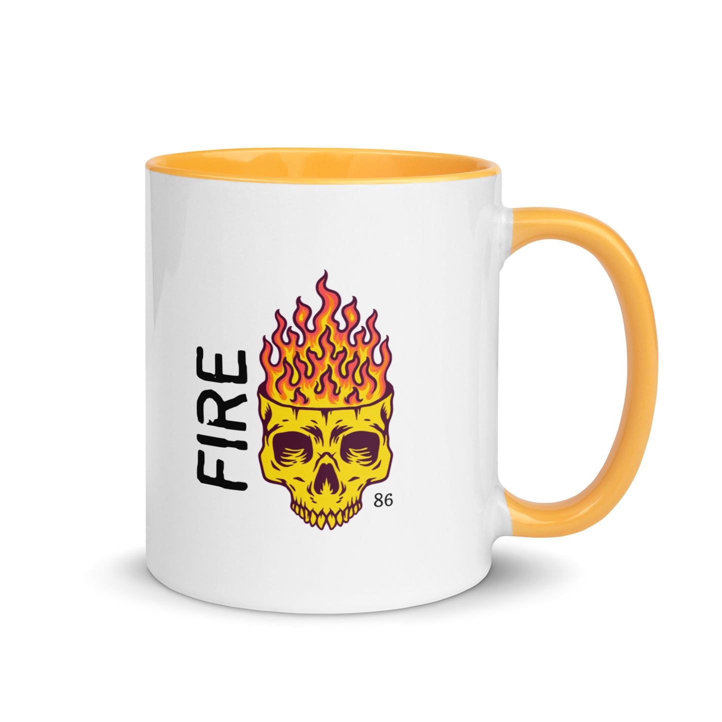FIRE SKULL Mug with Color Inside
