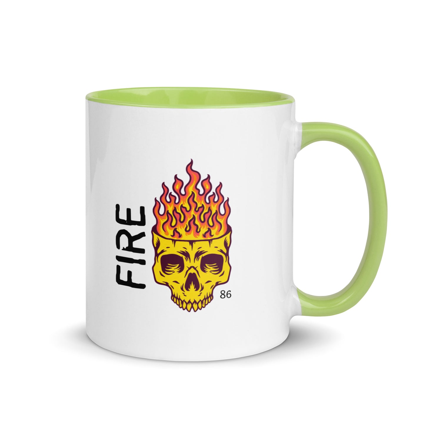 FIRE SKULL Mug with Color Inside