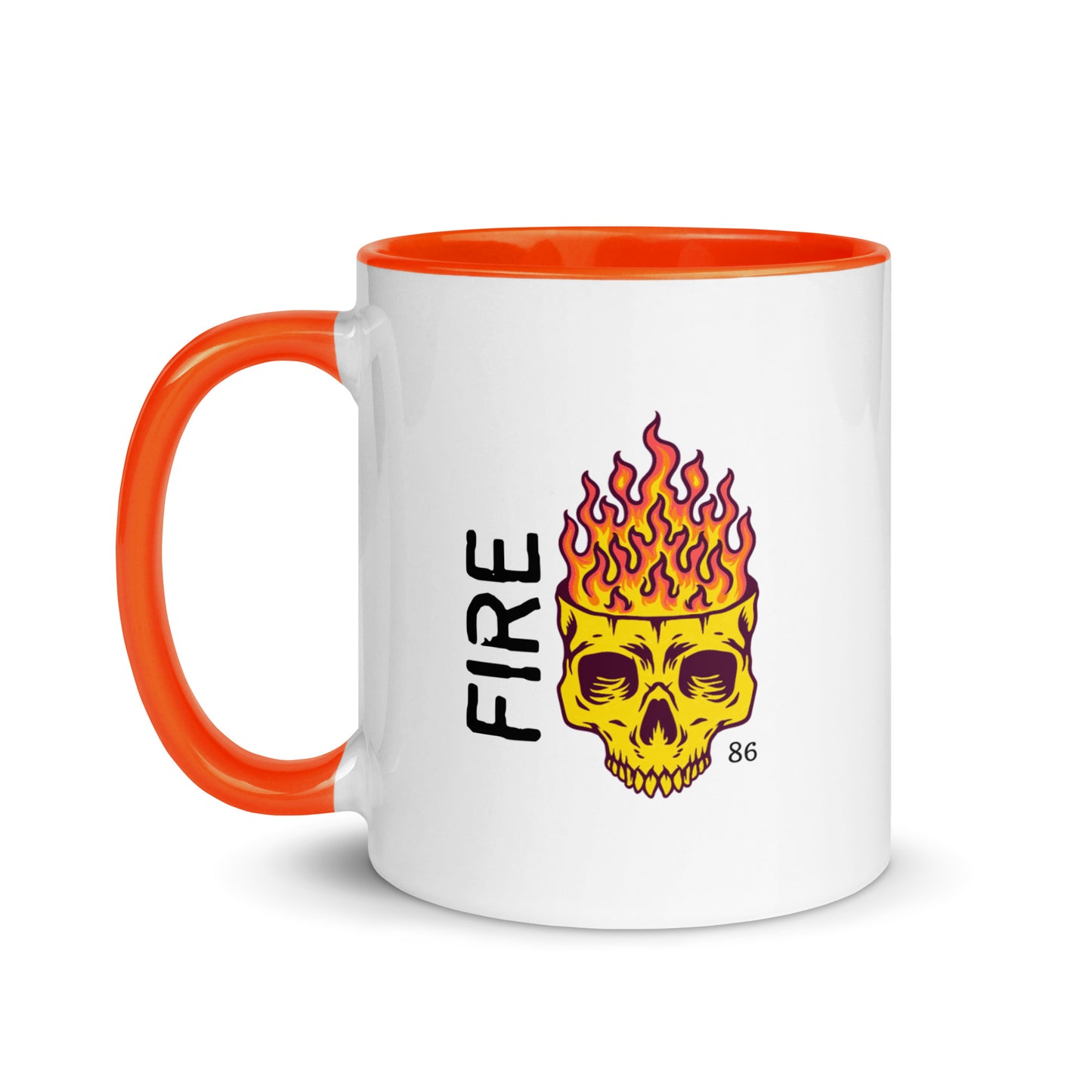 FIRE SKULL Mug with Color Inside