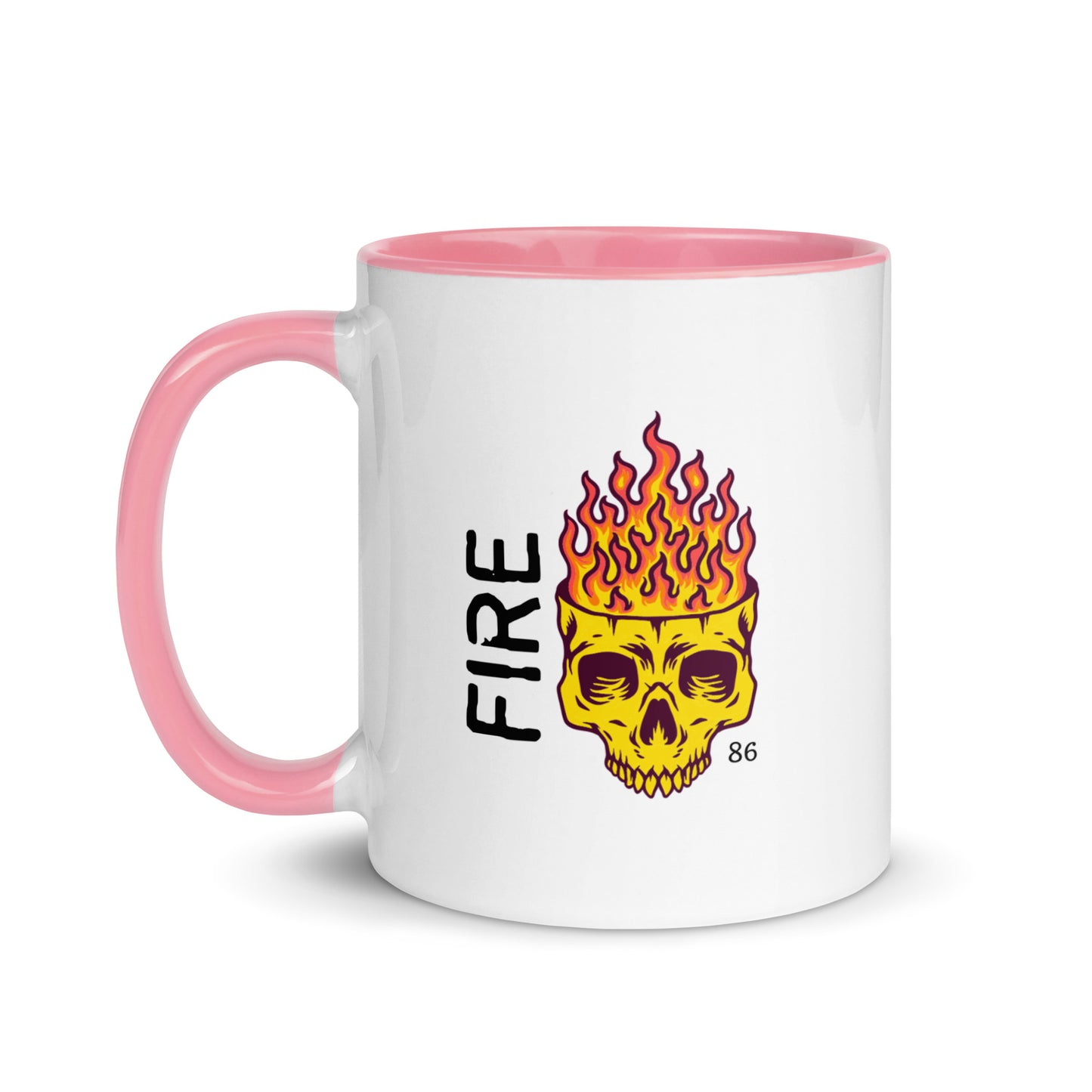 FIRE SKULL Mug with Color Inside