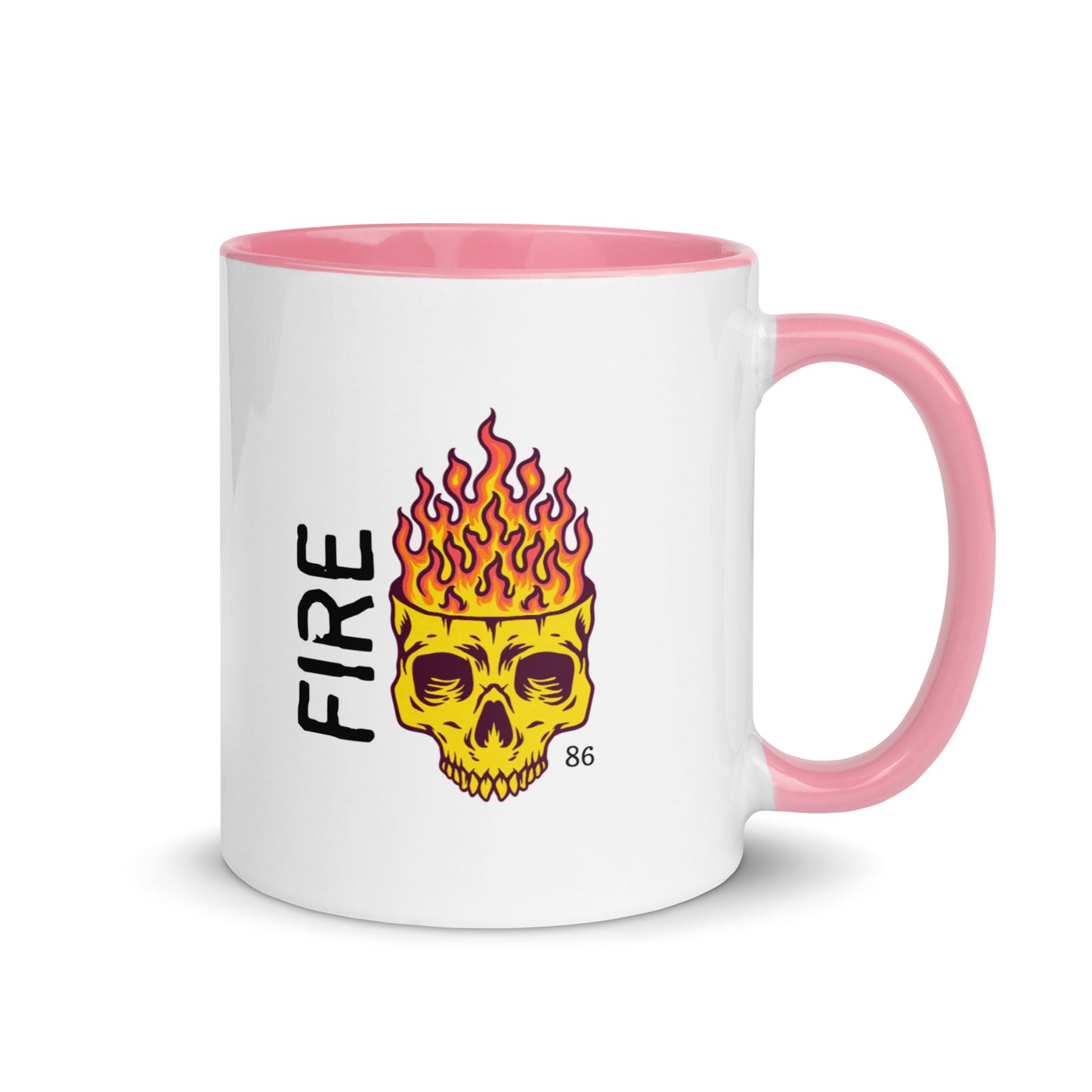 FIRE SKULL Mug with Color Inside