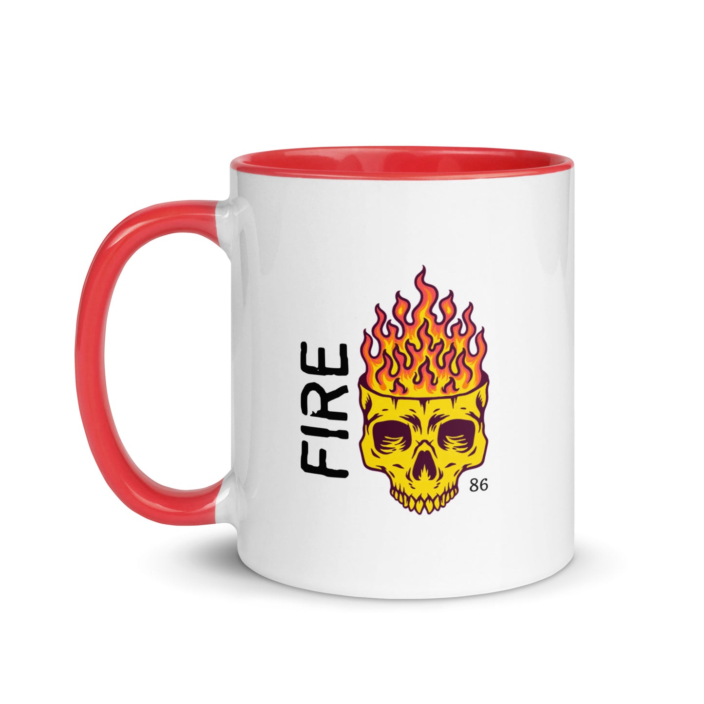 FIRE SKULL Mug with Color Inside