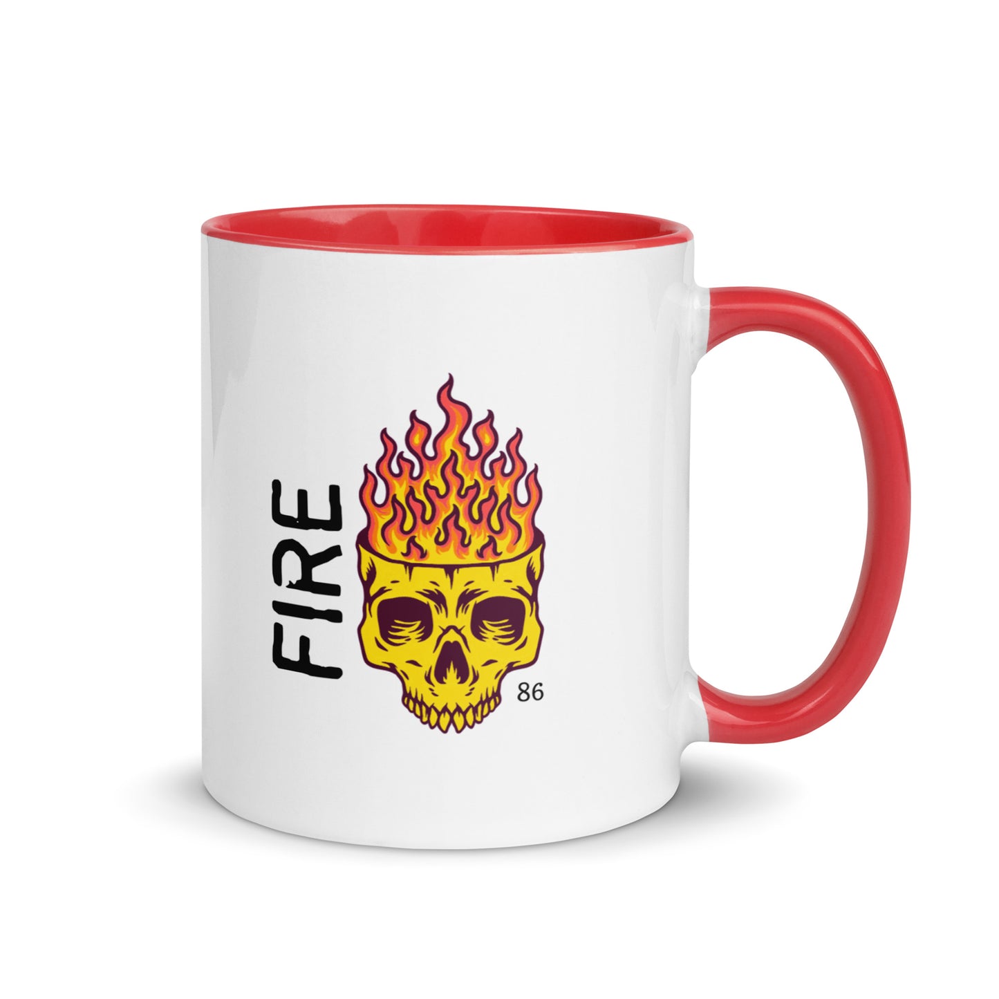 FIRE SKULL Mug with Color Inside