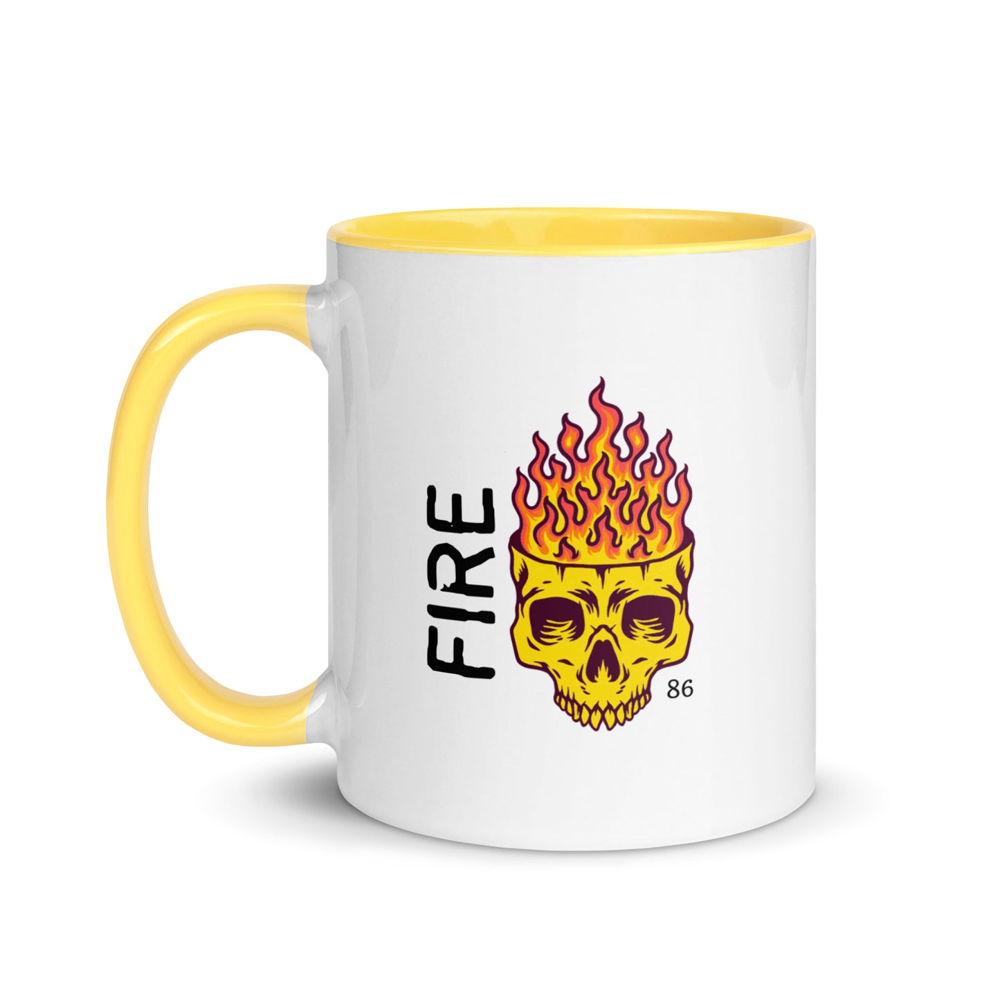 FIRE SKULL Mug with Color Inside
