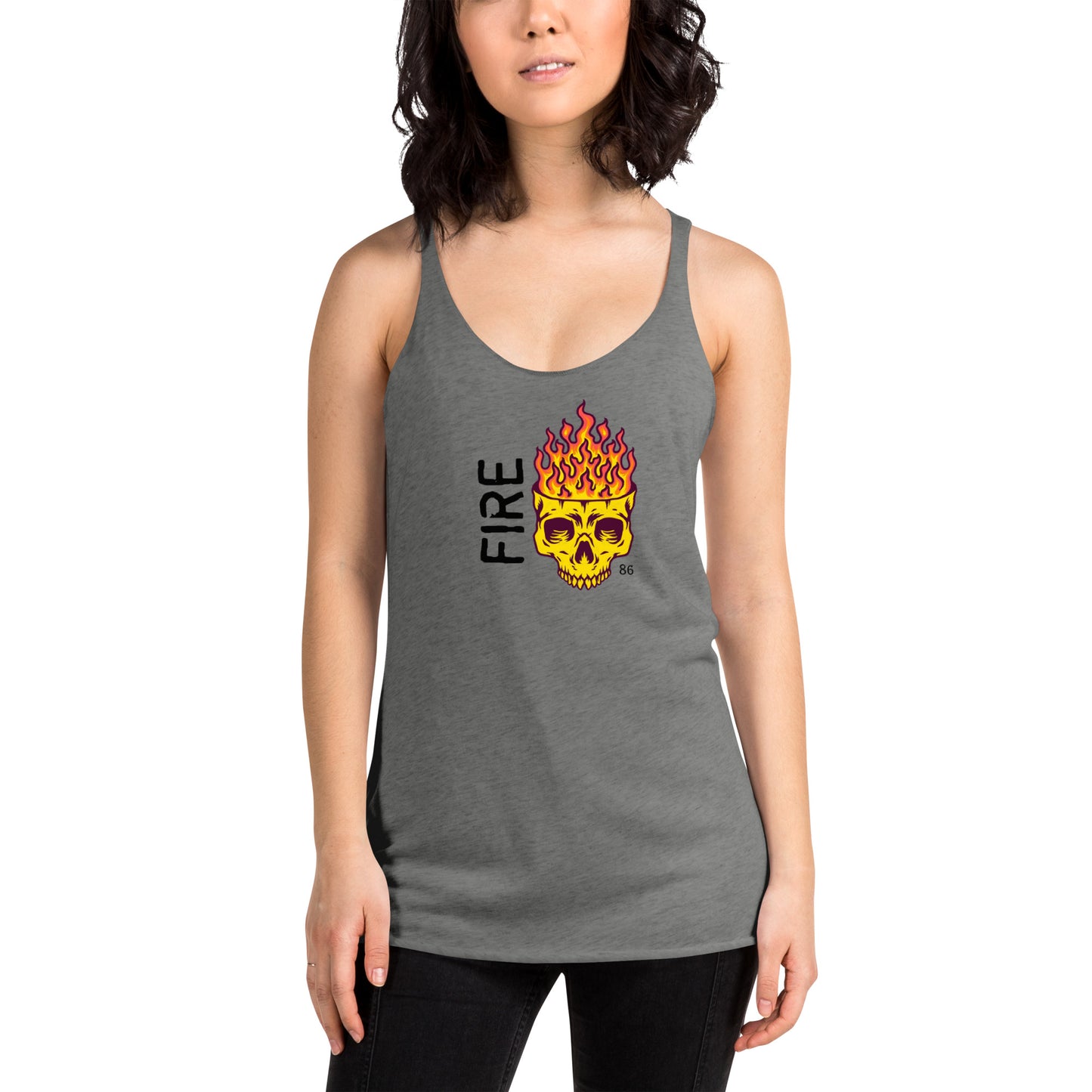 FIRE Skull Women's Racerback Tank