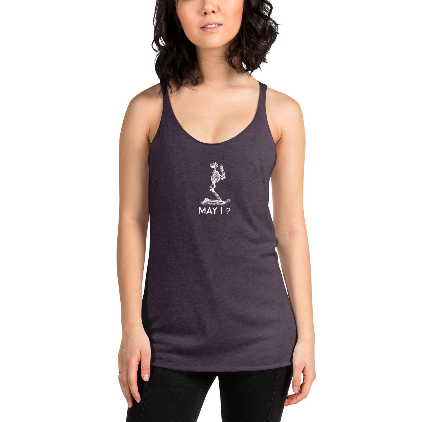 MAY I? BLACK Women's Racerback Tank