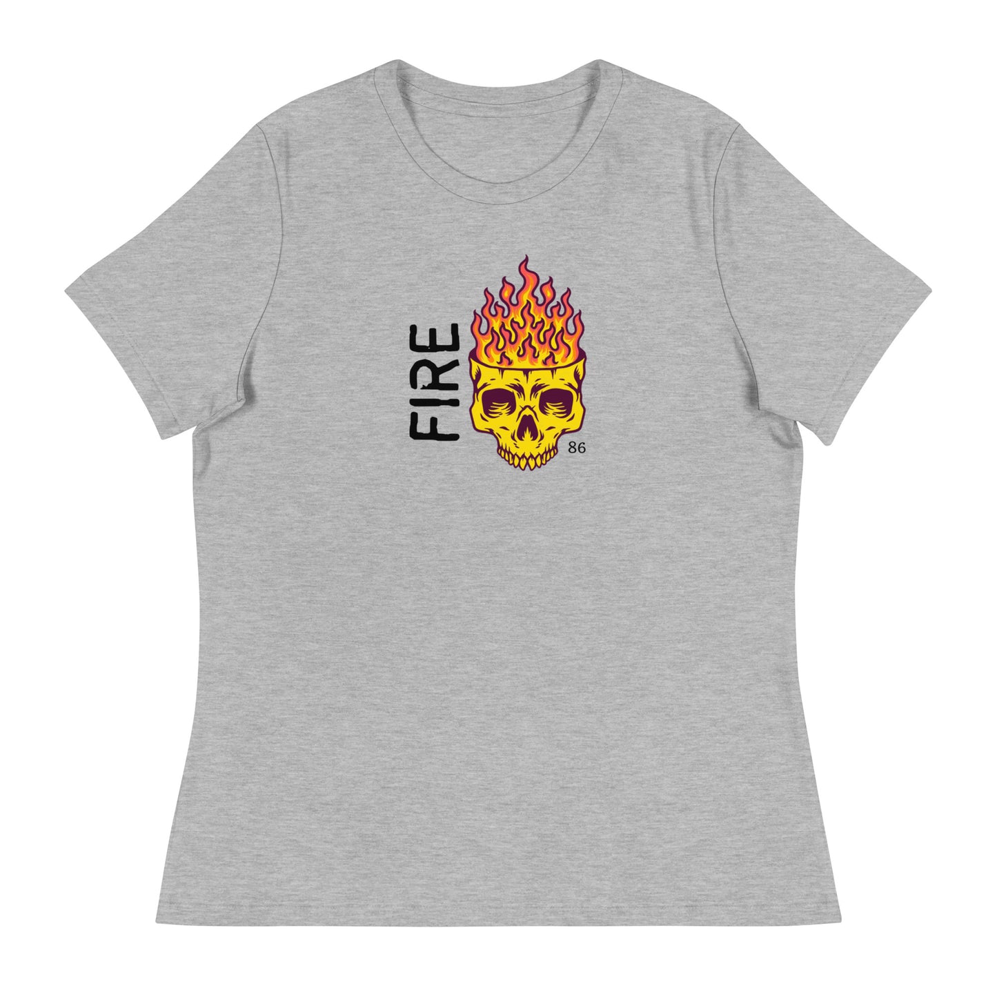FIRE Skull Women's Relaxed T-Shirt