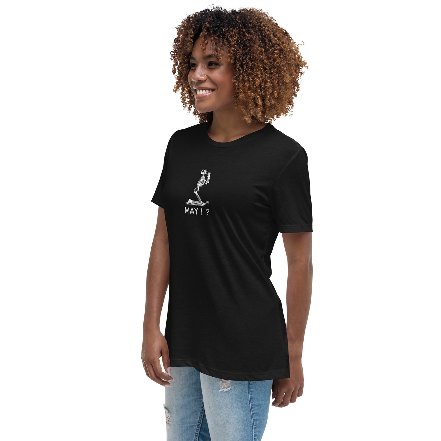 MAY I? BLACK Women's Relaxed T-Shirt