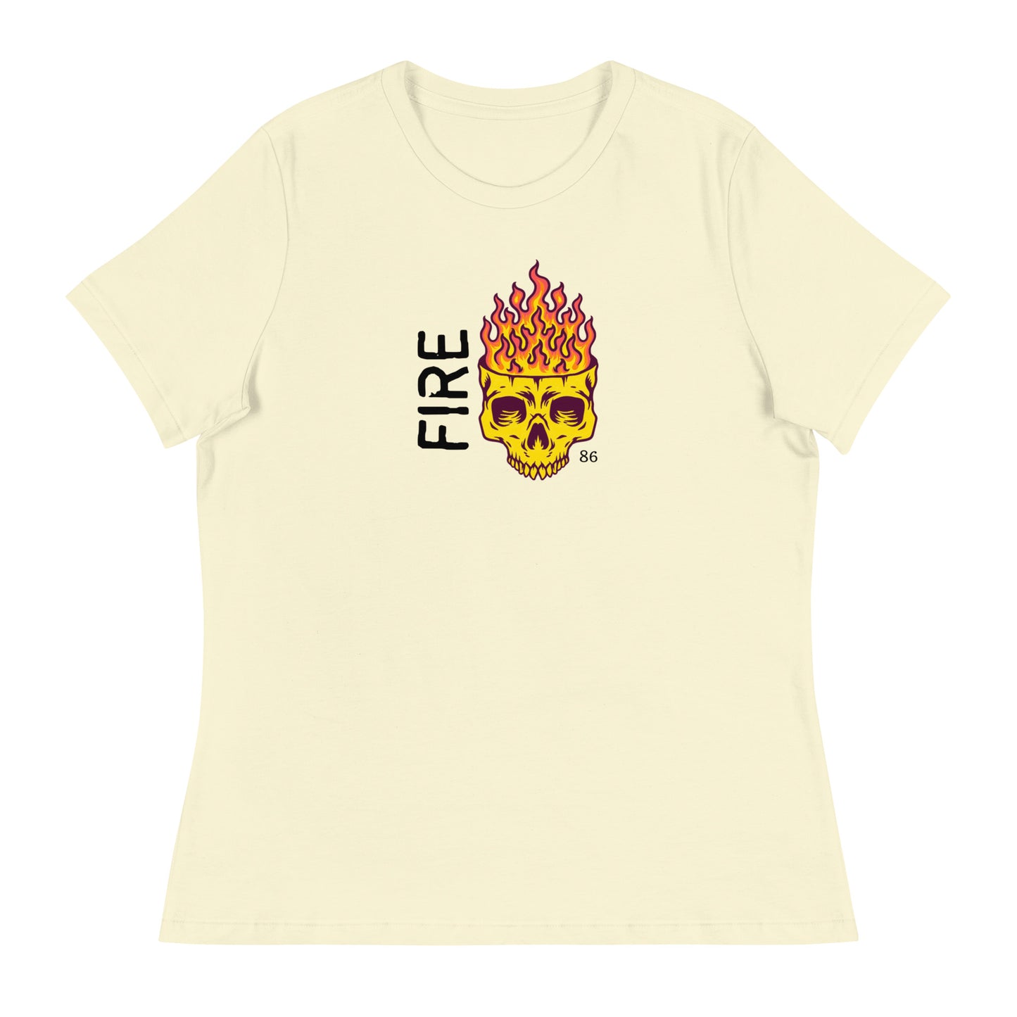 FIRE Skull Women's Relaxed T-Shirt