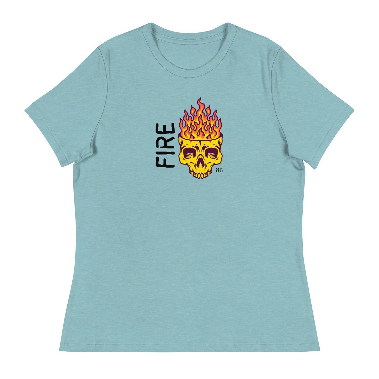 FIRE Skull Women's Relaxed T-Shirt