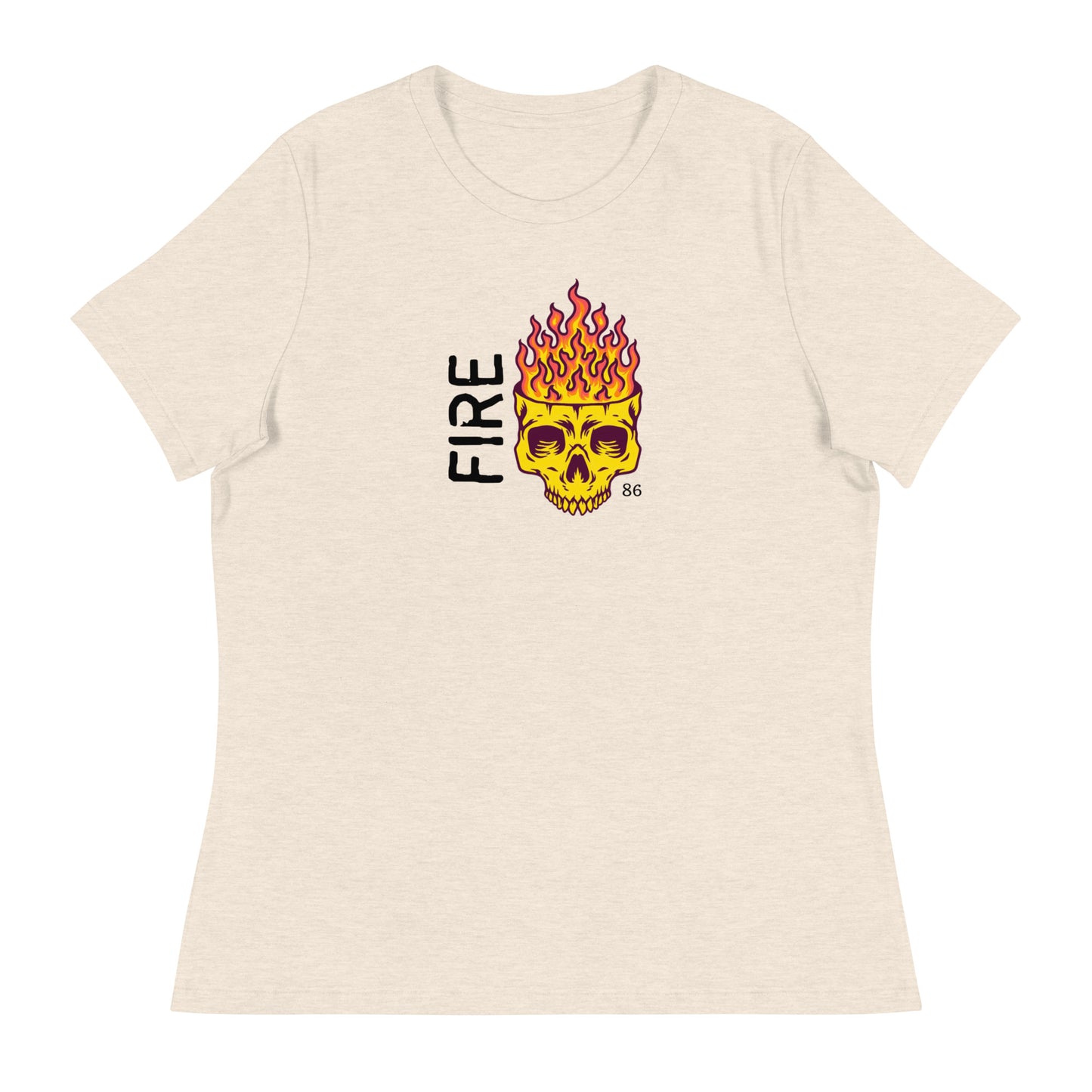 FIRE Skull Women's Relaxed T-Shirt
