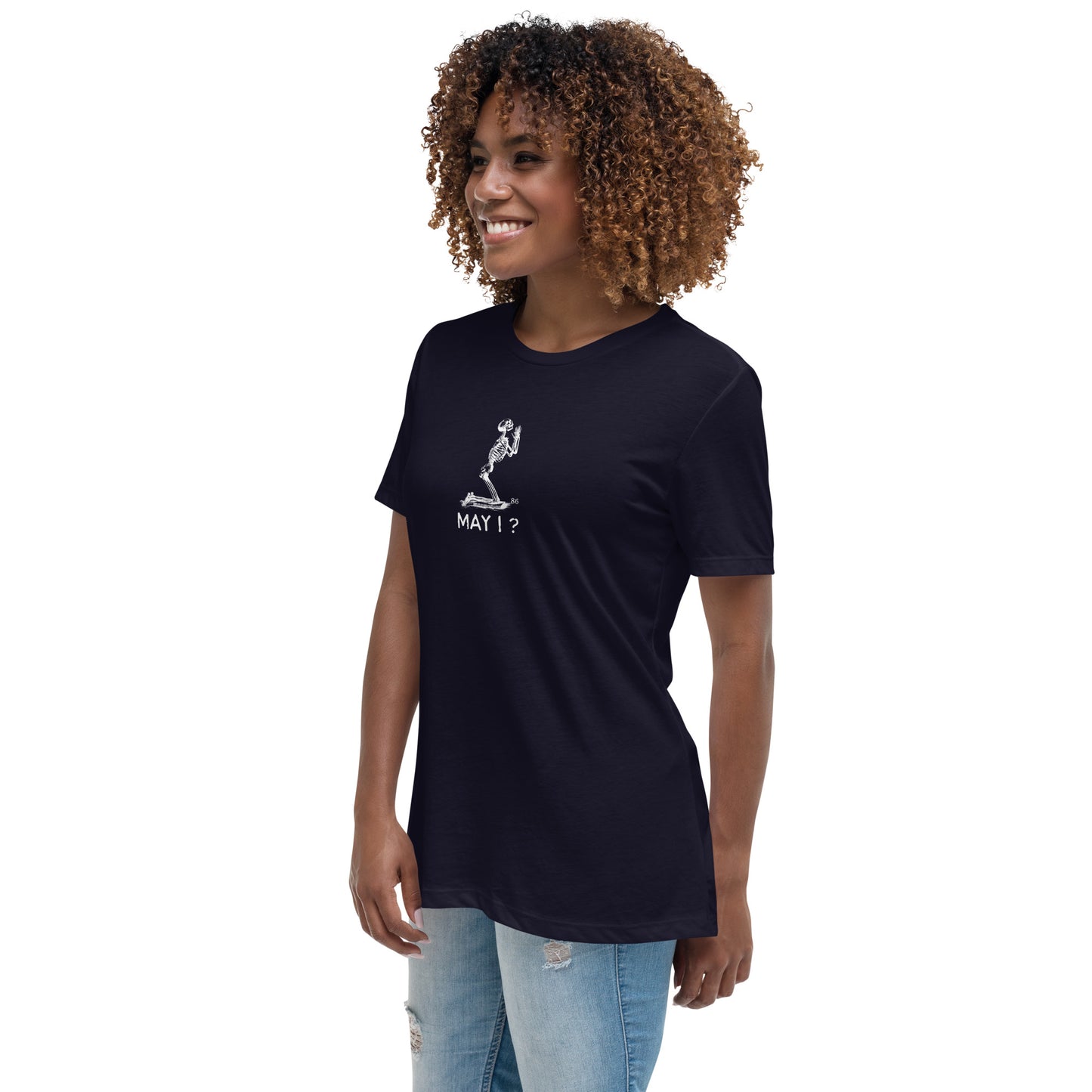 MAY I? BLACK Women's Relaxed T-Shirt