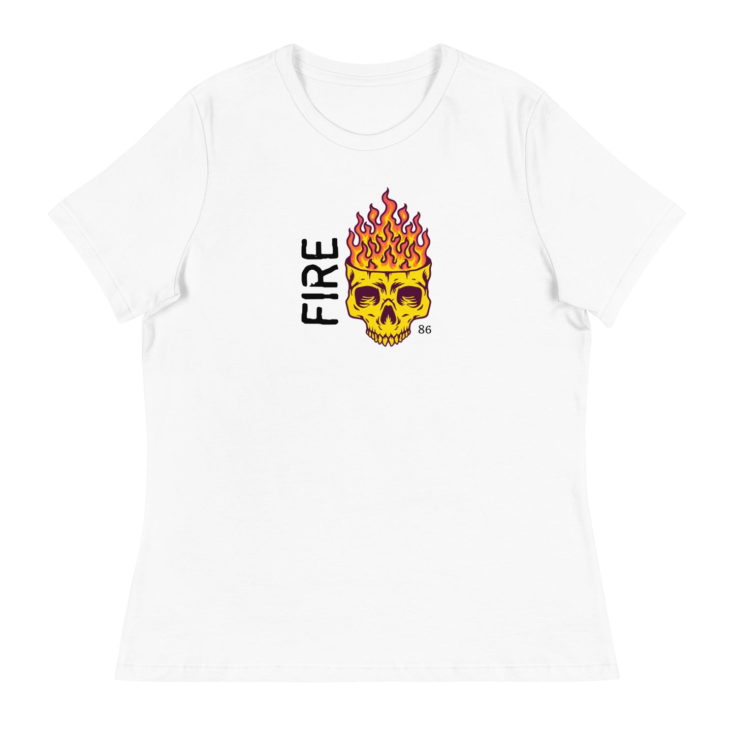 FIRE Skull Women's Relaxed T-Shirt