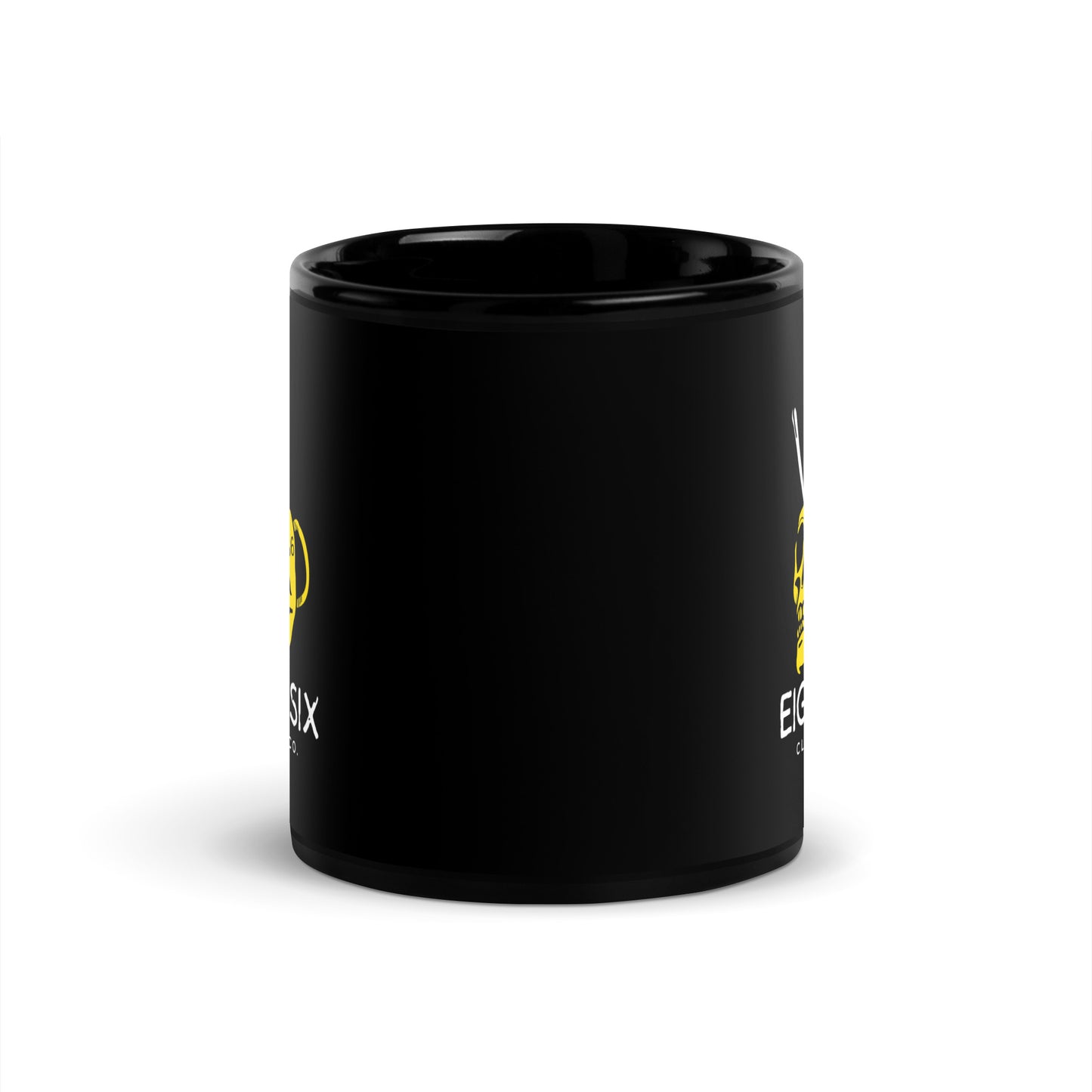 EightySix Logo Black Glossy Mug