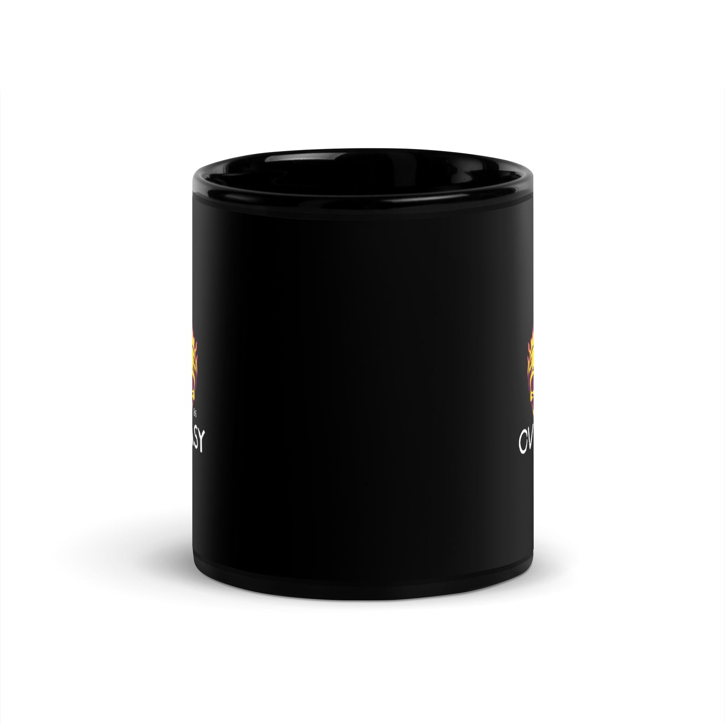 OVEREASY Black Glossy Mug