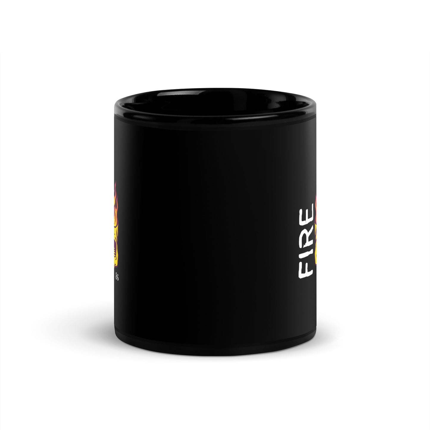 FIRE SKULL Black Glossy Mug