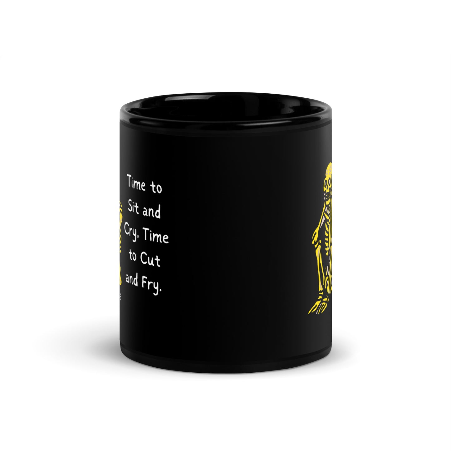 Time To Sit Black Glossy Mug