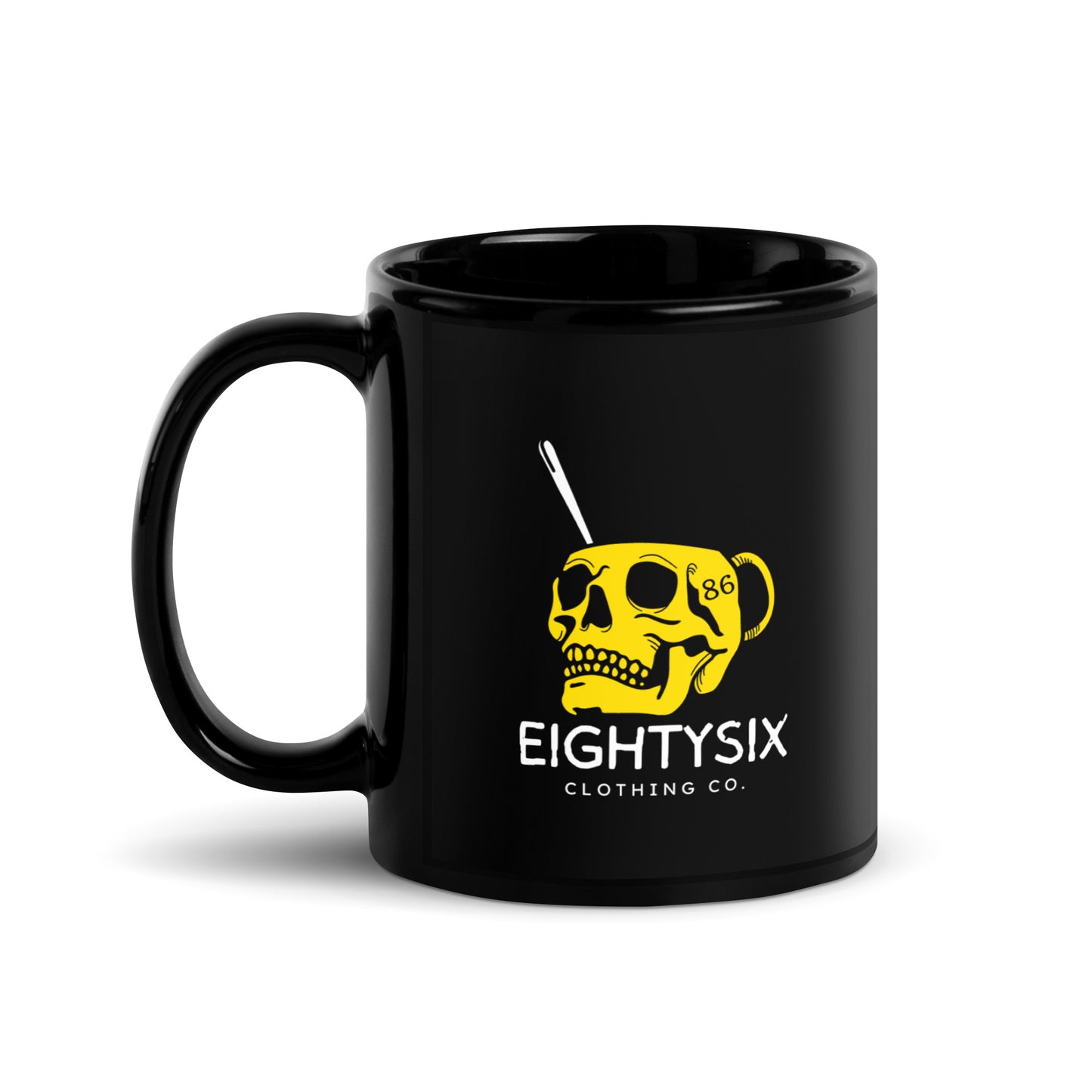 EightySix Logo Black Glossy Mug