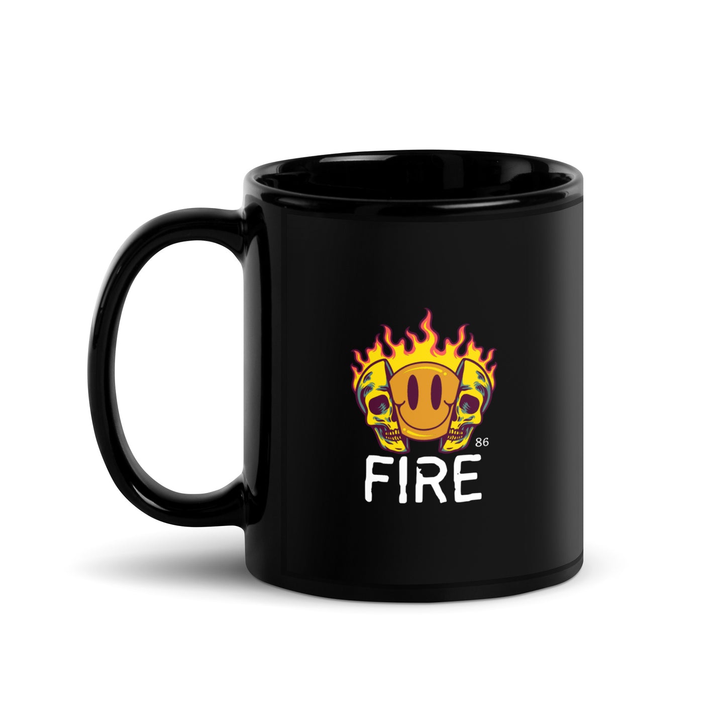 FIRE Black Glossy Mug