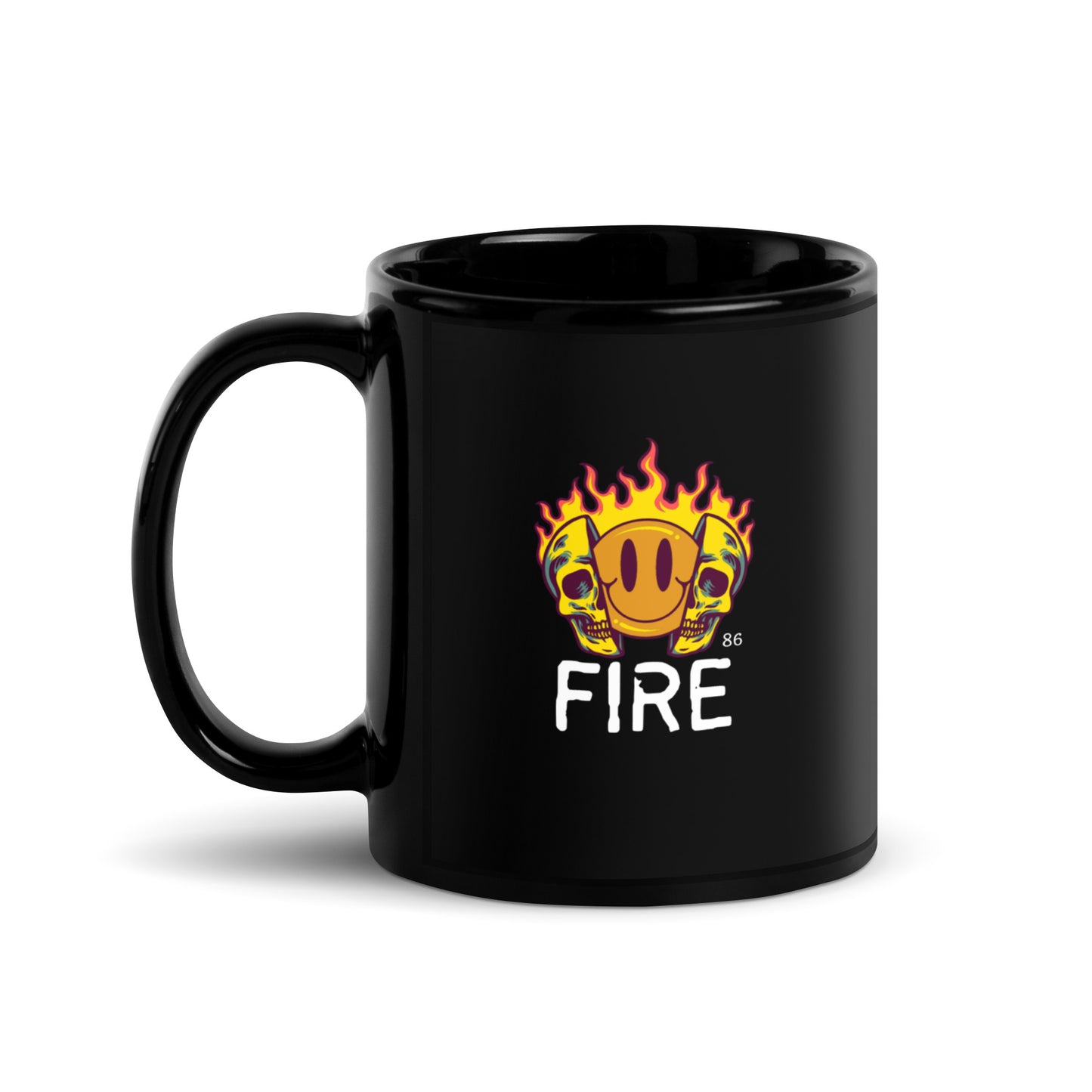 FIRE Black Glossy Mug