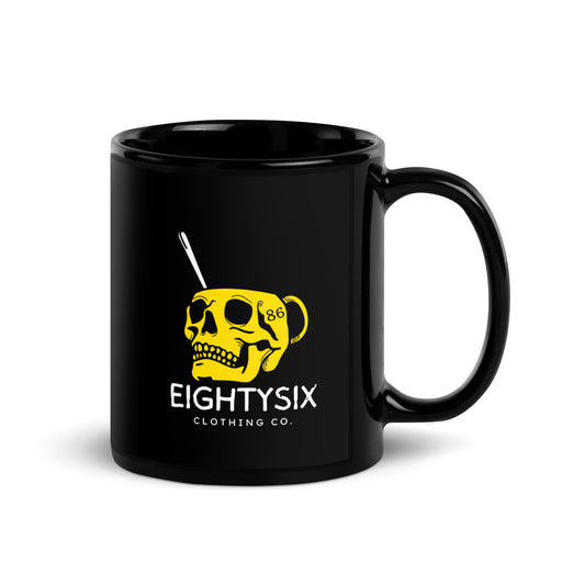 EightySix Logo Black Glossy Mug