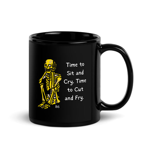 Time To Sit Black Glossy Mug