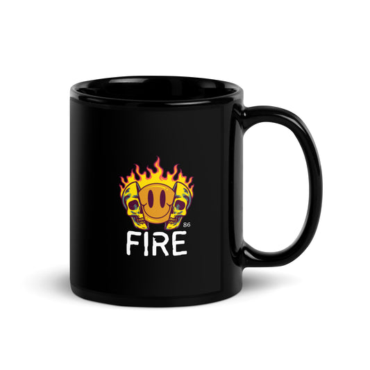 FIRE Black Glossy Mug