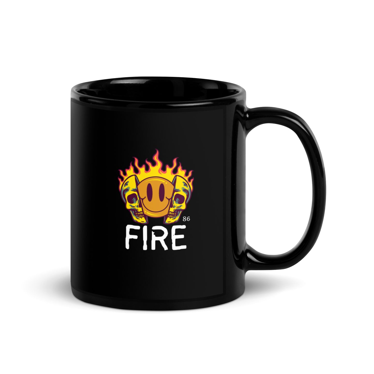 FIRE Black Glossy Mug