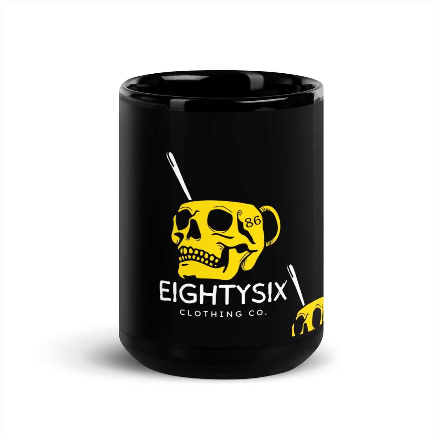 EightySix Logo Black Glossy Mug