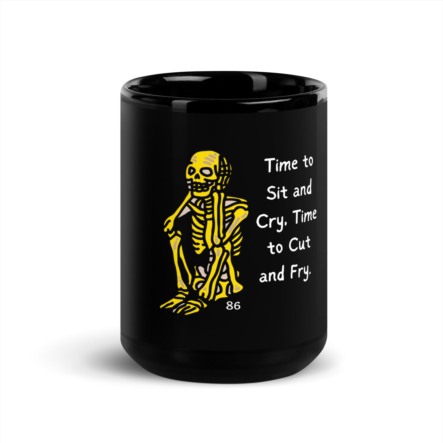 Time To Sit Black Glossy Mug