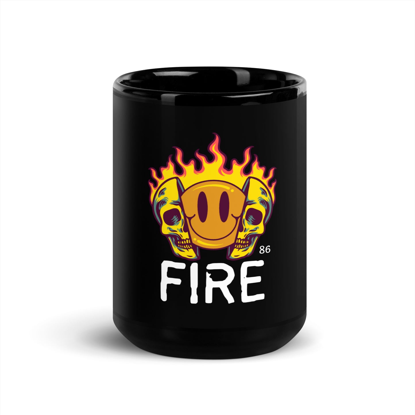 FIRE Black Glossy Mug