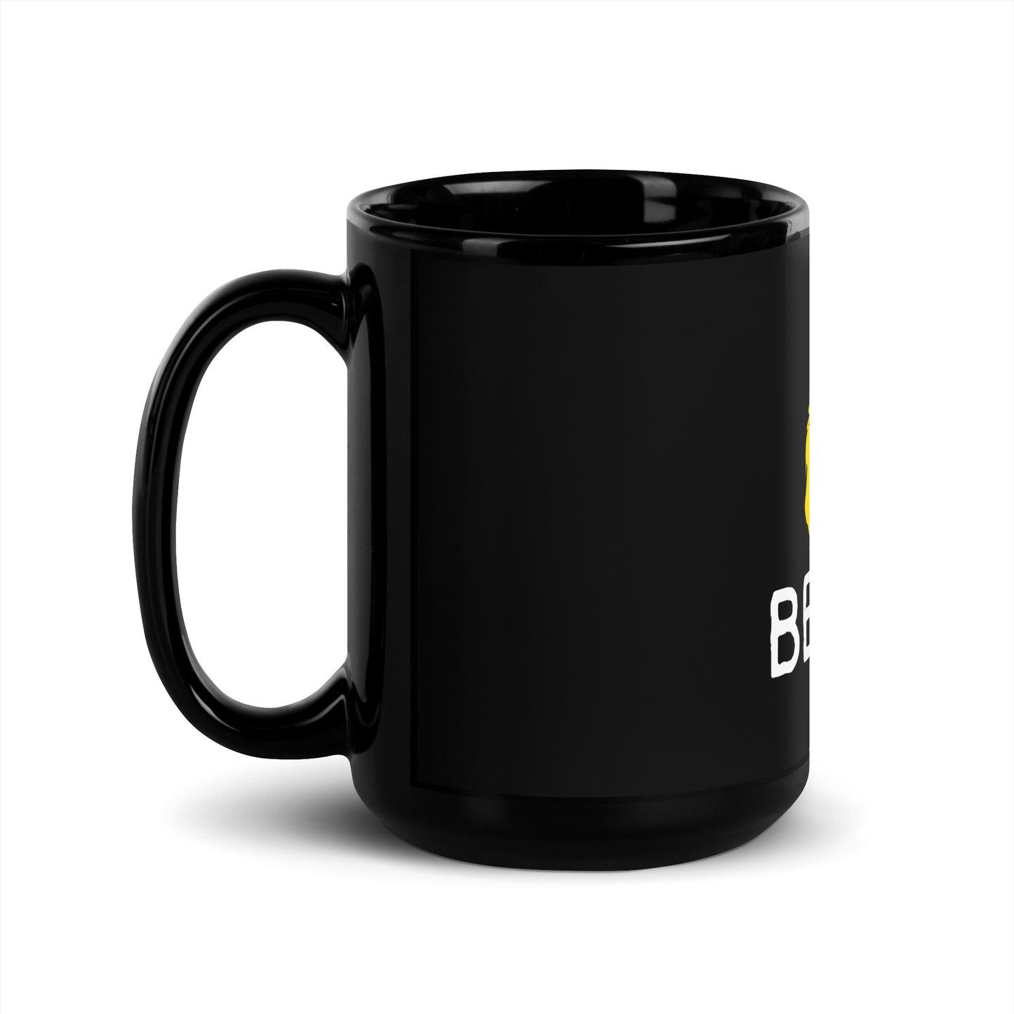 BEHIND Black Glossy Mug