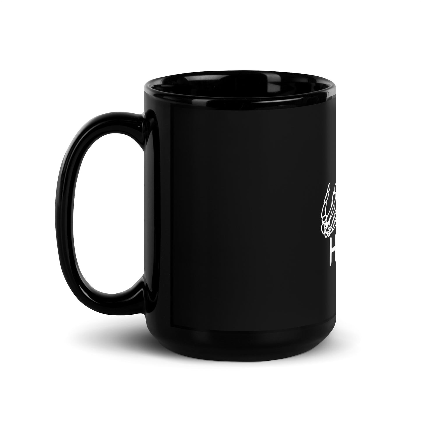 HANDS Black Glossy Mug